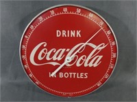 1950's Coca Cola 12" Metal Disc Thermometer Sign
