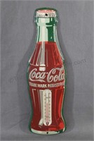 1950's Coca Cola 17" Tin Coke Bottle Thermometer