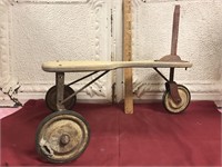 Antique Wooden Sit-On Scooter