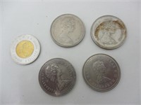 Lot des pièces 50 cents et 1$