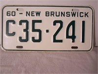 Plaque auto New Brunswick 1960