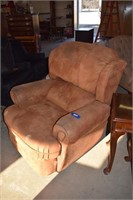 Tan Suede Leather Armchair Recliner -