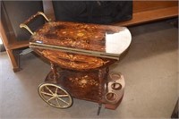 Vtg Italian Drink Cart -Elaborate Inlaid Marquetry