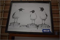 Three Seagulls Print By Ed Fickett
