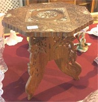 Carved inlaid wooden stand