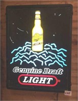 Miller genuine draft light beer lighted sign