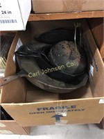 LOT OF CAST IRON W/ LARGE LODGE SKILLET