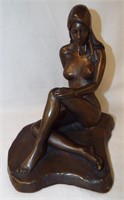 Signed Sculpture Of Nude Woman
