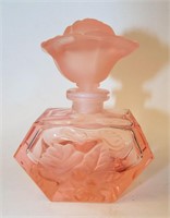 Floral Pink Glass Perfume Bottle