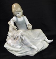 Lladro Figure Of Girl With Goat