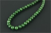 Canadian B.C. Grade A Green Jade Bead Necklace