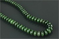 Siberian Grade A Green Jade Bead Necklace