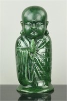 Canadian B.C. Grade A Green Jade Buddha Figure