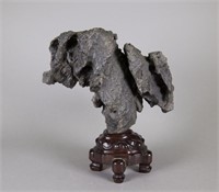 19th C. Chinese Lingbi Scholar Stone w/ Stand