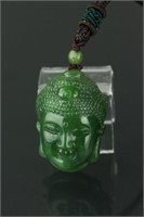 Canadian B.C. Grade A Green Jade Buddha Pendant