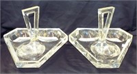 Pair Of Lucite Three Part Serving Trays