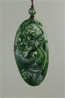 Canadian B.C. Grade A Green Jade Carving