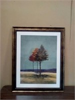 Large framed picture of trees