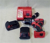 Milwaukee 1/2" drill driver, charger, & 2 battery