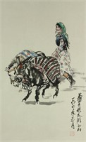 Chinese WC Painting Scroll Huang Zhou 1925-1997