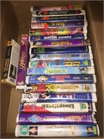 2 BOX LOT OF KIDS VHS TAPES