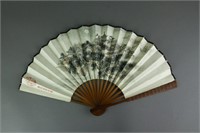 Chinese Bamboo Fan Painting Signed
