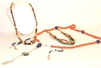 Ethnic necklaces - Tibetan lapis, coral, jade