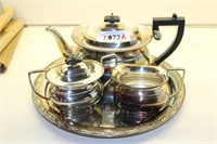 Sheffield Teapot, Creamer & Sugar and