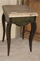 Stone Top Metal Base Accent Table