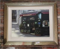 French Restaurant Giclee on Canvas signed