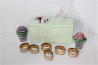 Selection of Candle Holders & Napkin