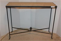 Patio Accent Table with Stone Top & Metal