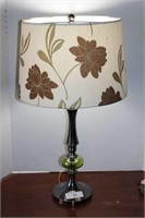 Metal & Glass Designer Lamp with Floral