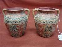 Pair Of Old Terra Cotta Pottery Vessels