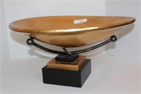 Gold Gilt Designer Bowl on Stand Décor