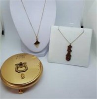 Sorority Necklaces in Trinket Box- one is at 10K