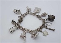Sterling Silver Charms Bracelet with