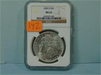 1899-O Morgan Silver Dollar - NGC Graded MS-63