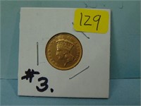 1854 US $3 Indian Princess Liberty Gold Coin