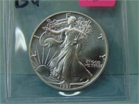 1991 American Silver Eagle Bullion Dollar - BU