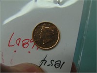 1854 US Liberty Head $1 Gold Coin