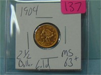 1904 Liberty Head $2.50 Gold Coin - MS-63+