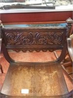 Antique solid wood hand carved ornate chair