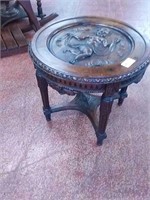 vintage wood ornate carved accent table