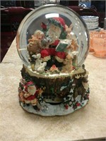 Christmas themed snow globe music box