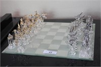 Hand Blown Glass Chess Set with Mirrored
