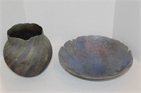 Unique Pottery Bowl & Vase