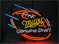 Large Miller Genuine Draft Beer Football  Neon Bar