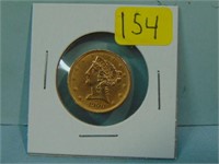 1900 Liberty Head $5 Gold Half Eagle Coin
