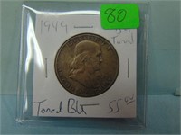 1949 Franklin Silver Half Dollar - Toned BU